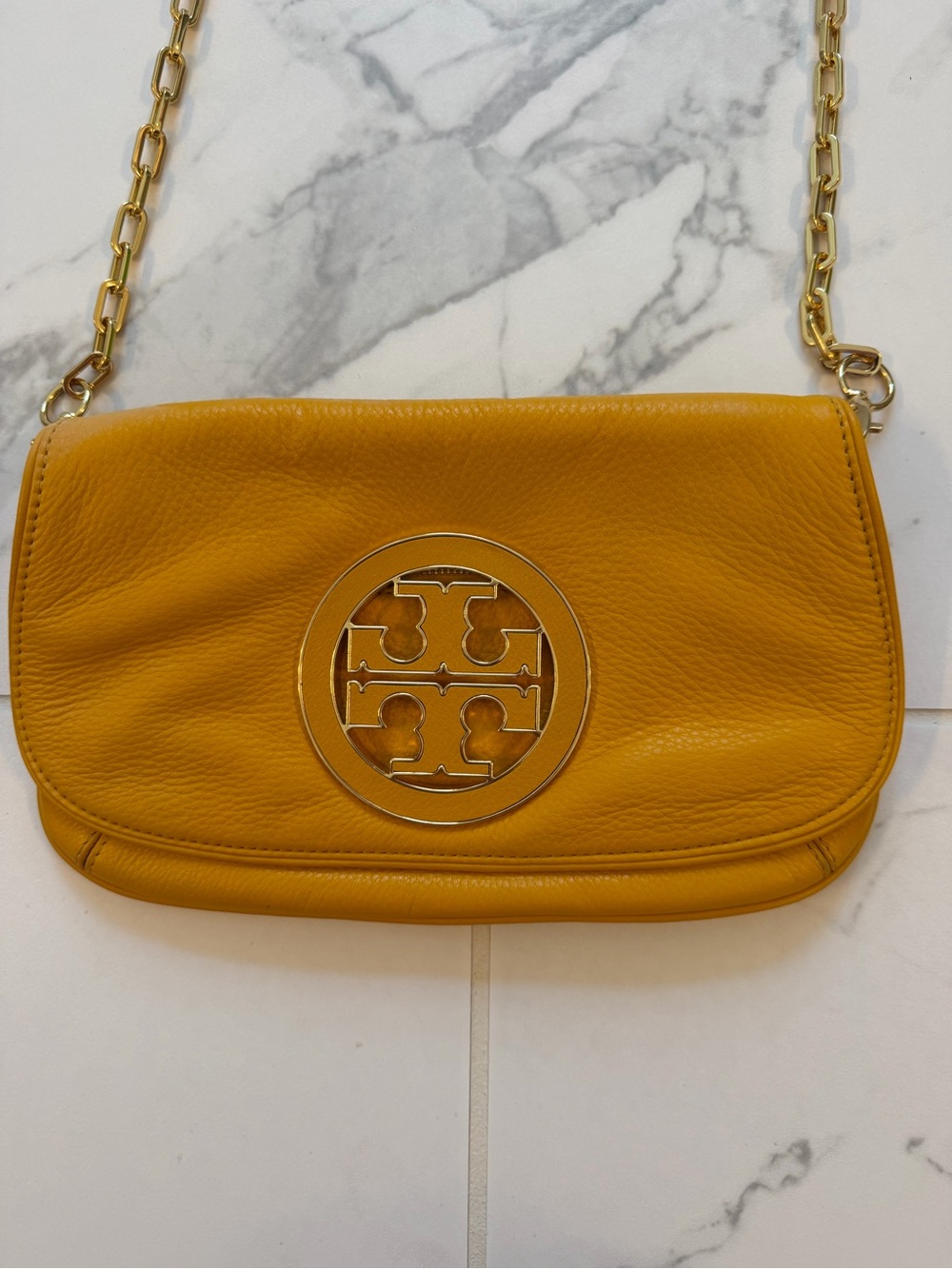 Tory Burch Mustard Yellow Reva Bag